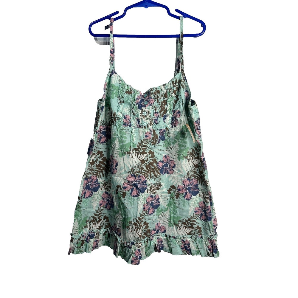 arizona jean company girls tank‎ top shirt size large 14 16 sleeveless floral
